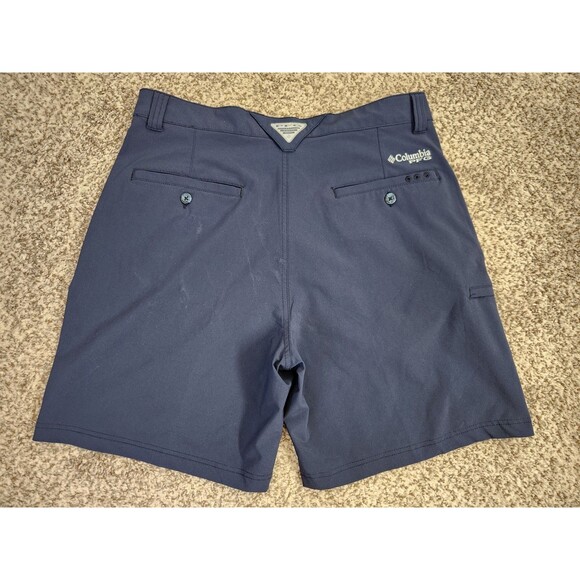 COLUMBIA PFG Performance Fishing Gear Fishing Shorts Mens Size 34-8L Navy Blue - Picture 3 of 7